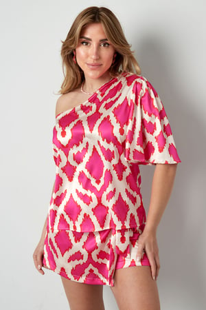 One-Shoulder-Top Tropical Bliss - Fuchsie h5 Bild6